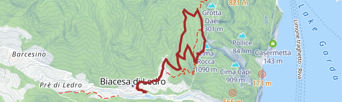 Route map: Cima Rocca